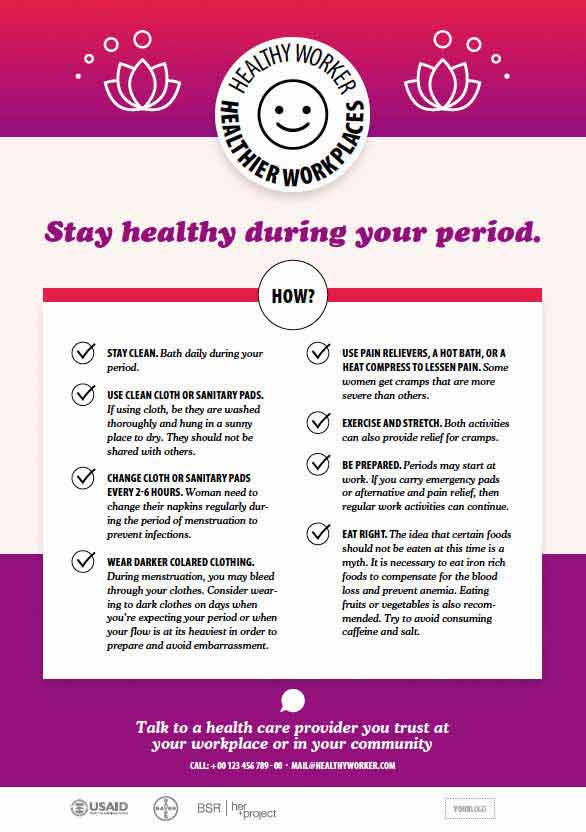 "STAY HEALTHY DURING YOUR PERIOD"