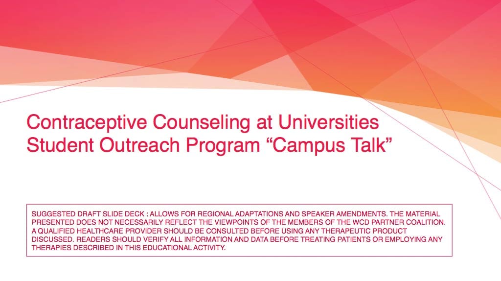 CONTRACEPTIVE COUNSELING AT UNIVERSITIES