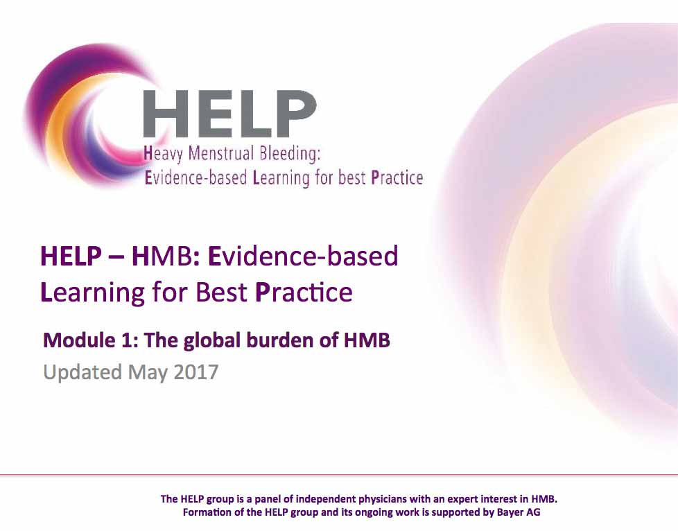 HELP MODULE 1 - THE GLOBAL BURDEN OF HMB